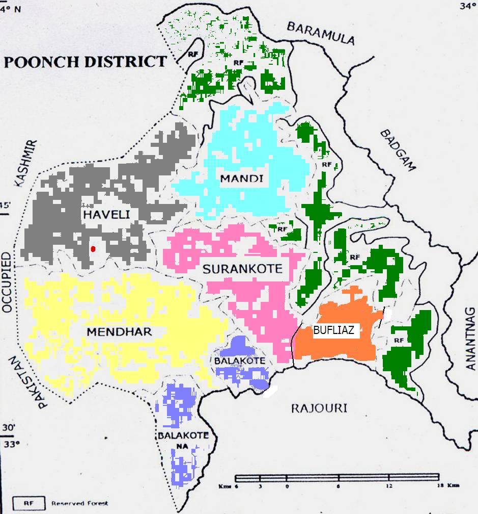 Map of Poonch District